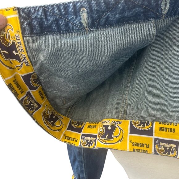 Mudd Kent State Custom Made Denim Jean Jacket Womens Medium Distressed - Picture 9 of 16